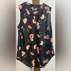 Torrid Black and Pink Asymmetrical Blouse‎